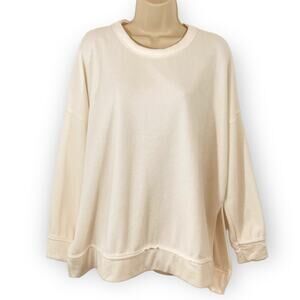 Lulu's Choosing Chill Fleece Knit Pullover Super Soft Sweatshirt NEW Womens Sz M